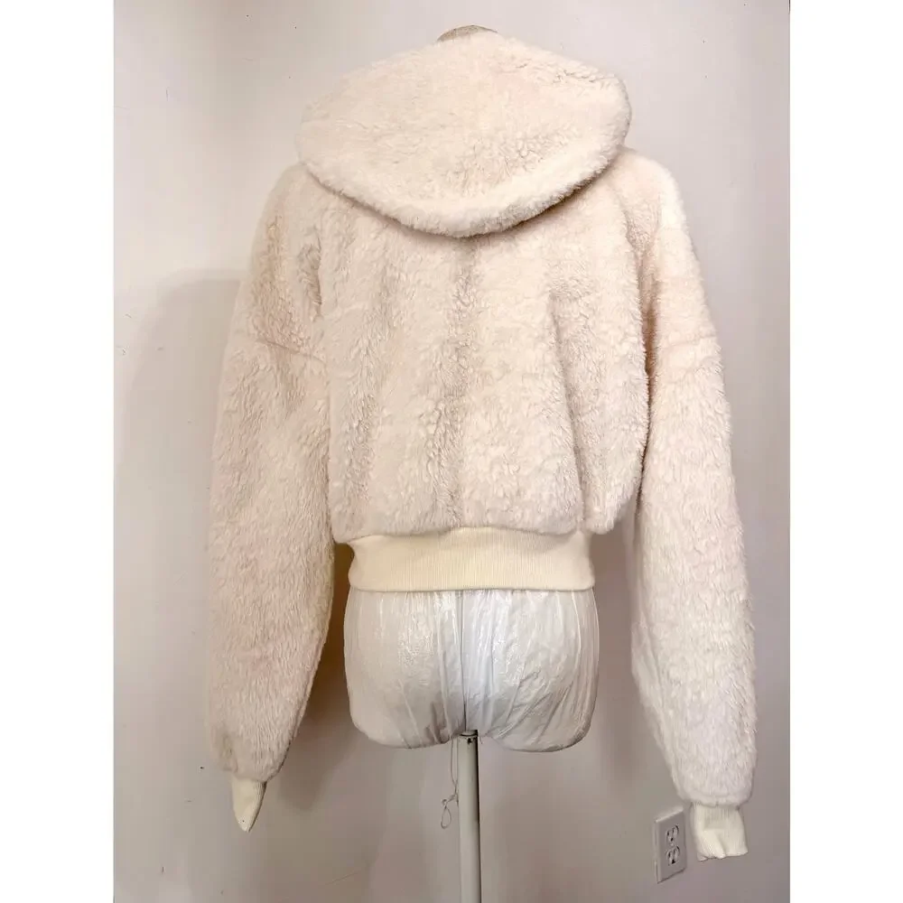 No Boundaries Sherpa Zip Hoodie sz‎ S Y2k holidaycore festive Y2K softgirl